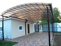 Навес пристенный из поликарбоната