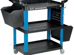 Nordberg Тележка инструментальная, 3 пластиковые полки, синяя T3B