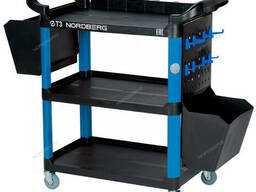 Nordberg Тележка инструментальная, 3 пластиковые полки, синяя, шт T3B