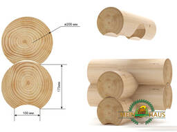 Домокомплекты из оцилидрованных бревн 20(D)х6000-9000(L) мм естественной и камерной сушки