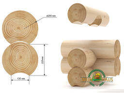 Домокомплекты из оцилидрованных брев 26(D)х6000-9000(L) мм, естественной и камерной сушки.