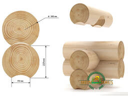 Домокомплекты из оцилидрованных бревн 30(D)х6000-9000(L) мм, естественной и камерной сушки