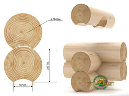 Домокомплекты из оцилидрованных брев 34(D)х6000-9000(L) мм, естественной и камерной сушки.