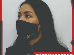 Однотонные многоразовые маски с логотипом компании (Вышивка)