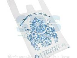 Пакет майка ПНД 28+16*50, 12мкм "Гжель" (100шт. /уп)