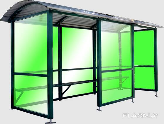 Павильоны остановочные Дл: 2500-6000 мм, Шир: 1500-2500 мм, Выс: 2400-2800 мм в Караганде