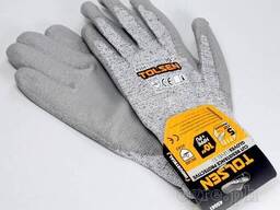 Перчатки рабочие-защитные, полиурет. покрытие, XL, Tolsen 45041
