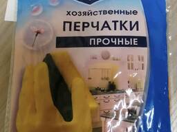 Перчатки резиновые хозяйственные, размеры: M, L