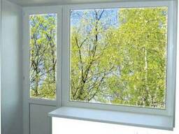 Пластиковое окно глухое балконный блок (кирпичный дом)