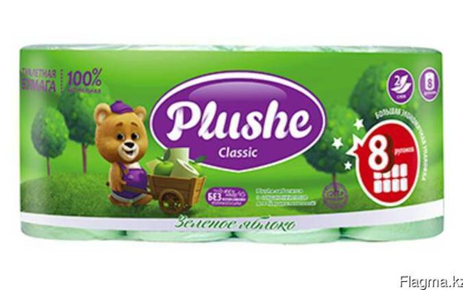 Plushe classic 6 2 яблоко 2 слоя,8 рулонов