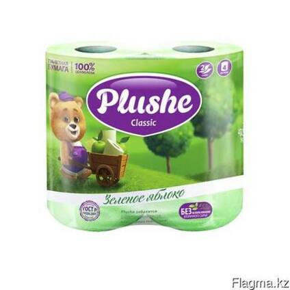 Plushe Classic зеленое яблоко 2 слоя,4 рулона клубника