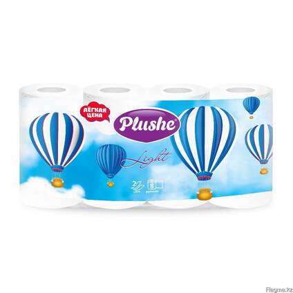 Plushe light color White 6 2 белая 2 слоя,8 рулонов