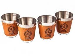 Подарочный набор 6 в 1 «Солидному мужчине» {фляжка + 4 рюмки + воронка}