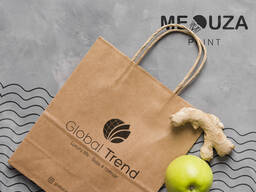 Нанесение логотипа на крафт пакеты