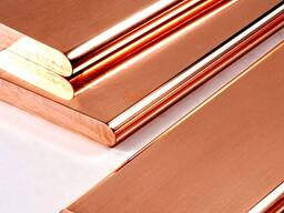 Полоса шина бронзовая, Ширина: 15-1000 мм, s= 0,2-160 мм, L= 0,17-2 м, мерной длины