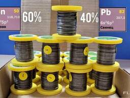 Припой ПОС-61 ТК ф1,0 олово 60% свинец 40% трубчатый с канифолью катушка 0,5 кг