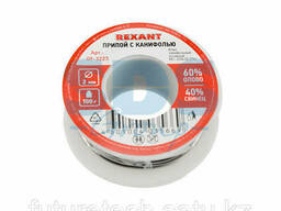 Припой с канифолью Rexant, 100 г, d=2.0 мм, (Sn60 Pb40. ..