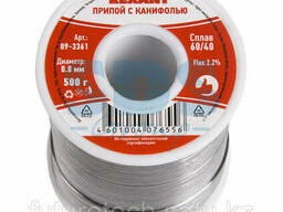 Припой с канифолью Rexant, 500 г, d=0.8 мм, (Sn60 Pb40. ..