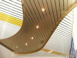 Реечные потолки. Люксалон. Золото.