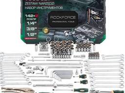 Rockforce Набор инструментов 142+2пр. 1/4, 3/8, 1/2 (6гр.,12гр.) 63203 RF-41421+2...