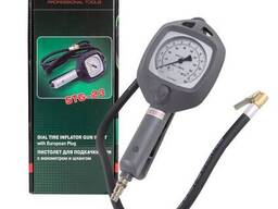 Rockforce Пистолет для подкачки шин с манометром и шлангом 1,2м(0-15bar) 26665. ..