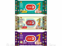Салфетки влажные 100 шт. «Lili» для детей с экстрактом. ..