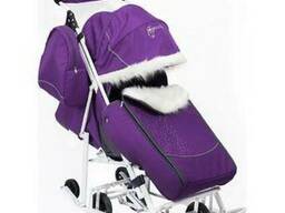Санки-коляска Мое детство Снеговик Фиолетовый