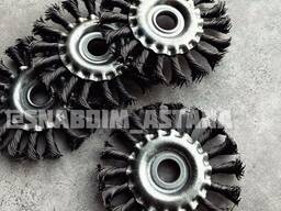 Щетка для УШМ 100х22 крацовка дисковая стальная крученая проволока жесткая