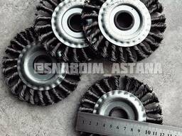 Щетка для УШМ 125х22 крацовка дисковая стальная крученая проволока жесткая