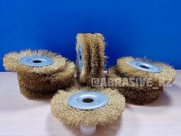 Щетка-крацовка дисковая из латунной рифленой мягкой проволоки для УШМ 150х22