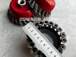 Щётка для УШМ 100х22 крацовка торцевая ЧАША №4 стальная кручёная проволока жёсткая