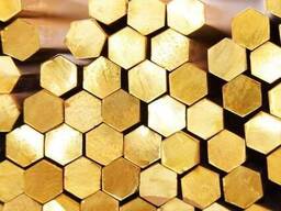 Шестигранник бронзовый 4,5—100 мм, марки Брамц9—2; Бражнмц9—4—4—1; Брб2