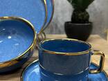 Синий чайно-столовый сервиз с золотой каёмкой Vassila - фото 2
