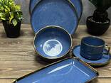 Синий чайно-столовый сервиз с золотой каёмкой Vassila - фото 3