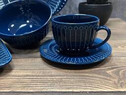 Синий чайно-столовый сервиз Vassila