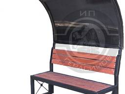 Скамейка с козырьком из поликарбоната (длина 1,5м)
