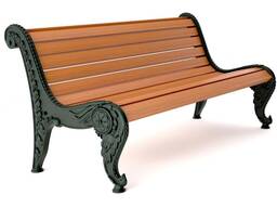 Скамьи, лавочки L= 500-7300 мм, Ширина: 300-3000 мм, H= 400-1035 мм, Материал: чугун. ..