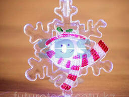 "Снеговик на снежинке" RGB на присоске