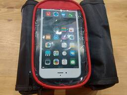 Сумка держатель телефона 2 в 1 для велосипеда на раму спереди. Чехол