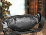 Сумка поясная кожаная мужская «6 карманов на ремне» 1019 - фото 3