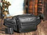 Сумка поясная кожаная мужская «6 карманов на ремне» 1019 - фото 1
