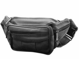 Сумка поясная кожаная мужская «6 карманов на ремне» 1019