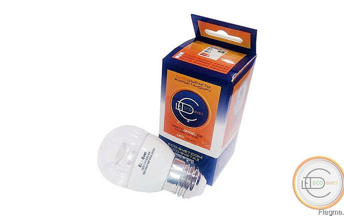 Светодиодная лампа LED G45 E27 6W лед eco-svet