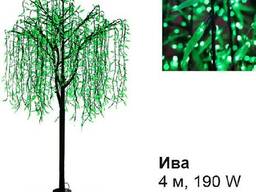 Светодиодное Led дерево «Ива», зеленое, 4 м,190 W (Мощность, Вт: 190)