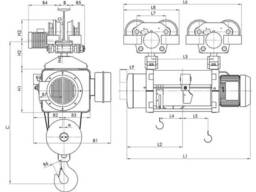 Таль электрическая 13МT II 763 Н8,5 V1 4/1 EN20, г/п -25 тонн, в/п -8,5. ..