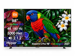 Телевизор Xiaomi S PRO 98 RGB-Mini LED 2027 L98MD-SP [249см, 4K/180Hz, RGB-Mini LED]
