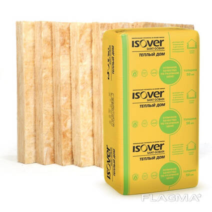 Теплоизоляция Isover Изовер Теплый Дом Плита 1170х610х50 (минвата, минплита, стекловата)