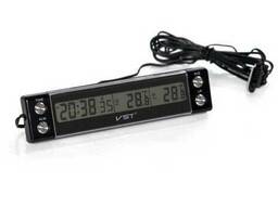 Термометр автомобильный с часами VST-7036