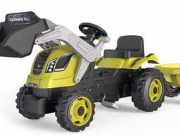Трактор педальный с прицепом и ковшом Smoby Франция