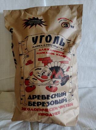 Уголь древесный берёзовый "Шашлычный рай" - 3 кг.